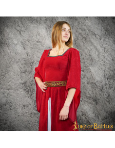 Abito medievale cortigiana Jimena - rosso 2