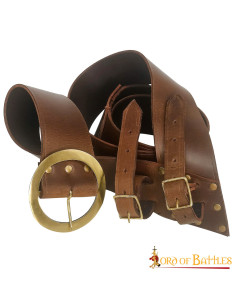 Baldracchino con cintura portaspada in pelle marrone