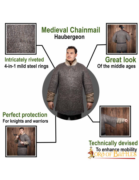 Cotta di maglia in acciaio mezza...