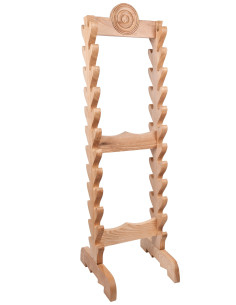 Supporto in legno per 24 spade o pugnali