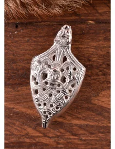 Decorazione punta fodero spada vichinga, finitura argento 2