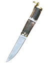 Coltello vichingo in acciaio con fodero in cuoio (22 cm.)