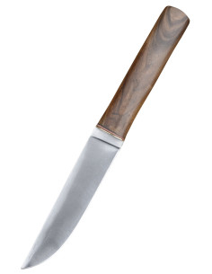 Coltello vichingo in acciaio con fodero in cuoio (28 cm.)
