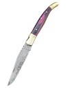 Coltello in acciaio damasco stile Laguiole con fodero (22 cm.)
