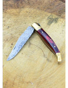 Coltello in acciaio damasco stile Laguiole con fodero (22... 2