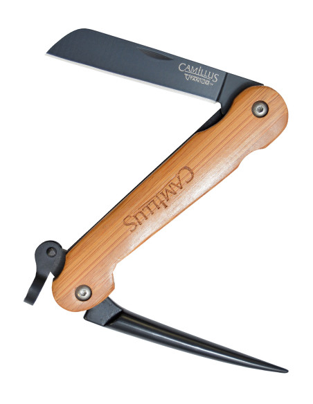 Coltello pieghevole in bambù con... Coltello pieghevole in bambù con...