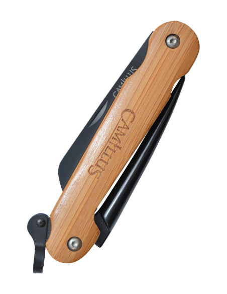 Coltello pieghevole in bambù con... Coltello pieghevole in bambù con...