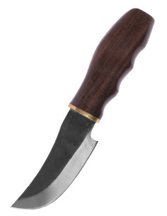 Coltello da caccia in acciaio con fodero in cuoio (20 cm.)