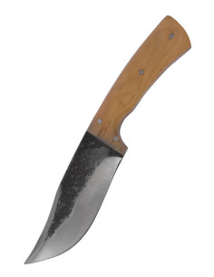Coltello da caccia in acciaio con fodero in cuoio (20 cm.)