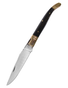 Coltello arabo in acciaio con fodero in cuoio (22 cm.)