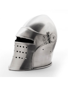 Bacinella medievale con visiera removibile, XV secolo