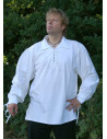 Camicia medieval in cotone con lacci color naturale