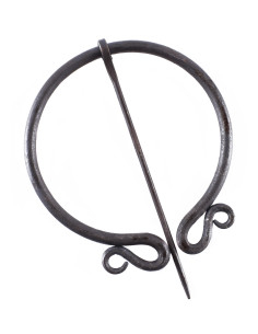 Perone medievale forgiato a mano con design a doppia spirale