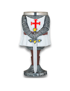 Coppa cavaliere templare con spada (18 cm.)