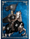 Quadro Cavaliere Ospitaliere con Croce di Malta (10,8x15 cm.)