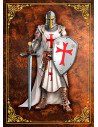 Quadro cavaliere templare con scudo e spada (10,8x15 cm.)