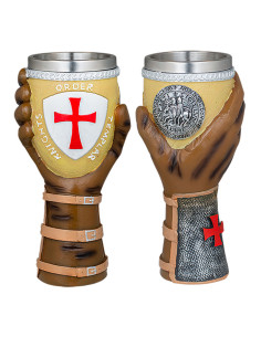 Coppa dell'ordine dei Cavalieri Templari con mano (18 cm.)