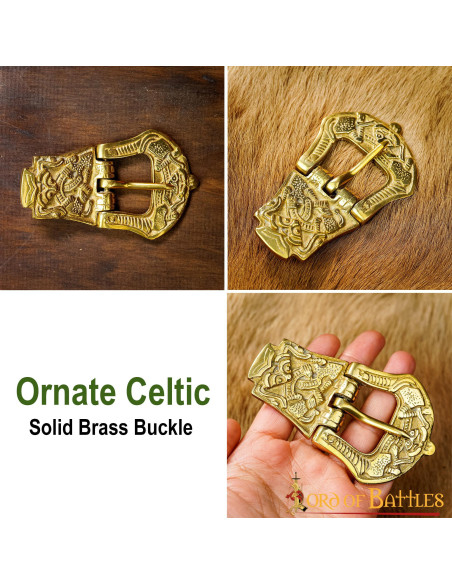 Fibbia per cintura vichinga in ottone...