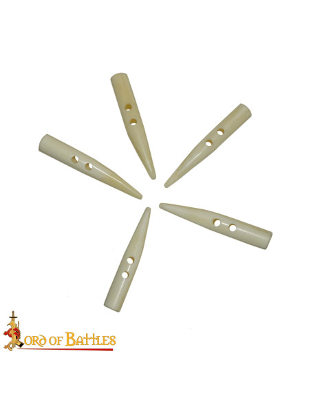 Set di 5 bottoni in osso intagliato...