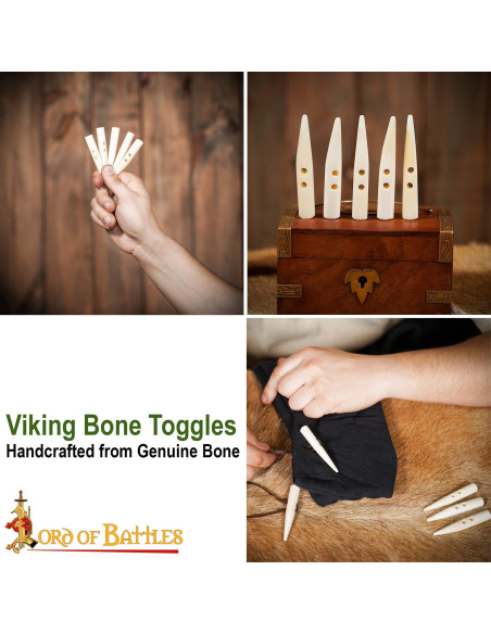 Set di 5 bottoni in osso intagliato...