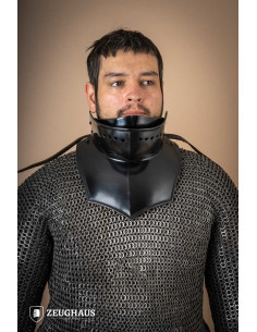 Gorgiera con Bevor in acciaio dolce scuro 2