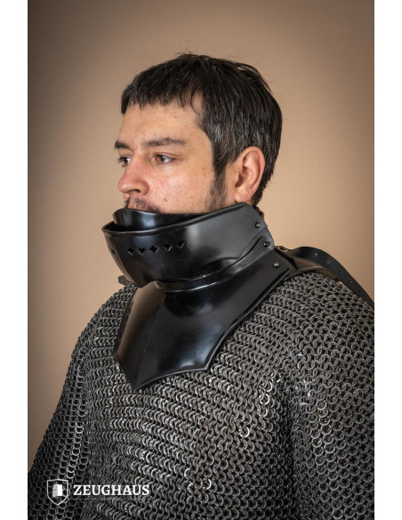 Gorgiera con Bevor in acciaio dolce...