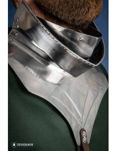 Gorgiera medievale snodata in acciaio dolce scuro (XV-XVI... 2