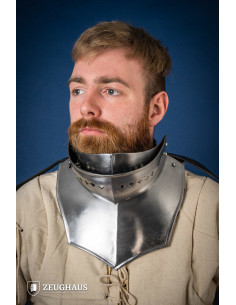 Gorgiera con Bevor in acciaio dolce lucido