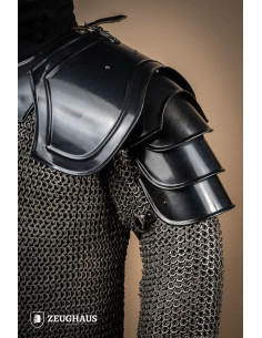 Coppia di spallacci del Guerriero Medievale, finitura scura
