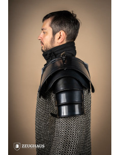 Coppia di spallacci del Guerriero Medievale, finitura scura 2