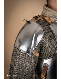 Spallacci da combattimento medievali, acciaio lucido da 2,5 mm.