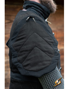 Modello gambeson medievale Dastan, nero 2