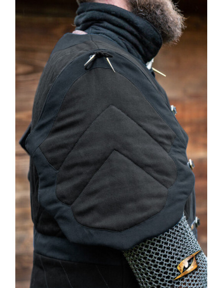Modello gambeson medievale Dastan, nero