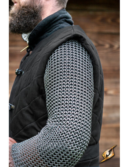 Modello gambeson medievale Dastan, nero