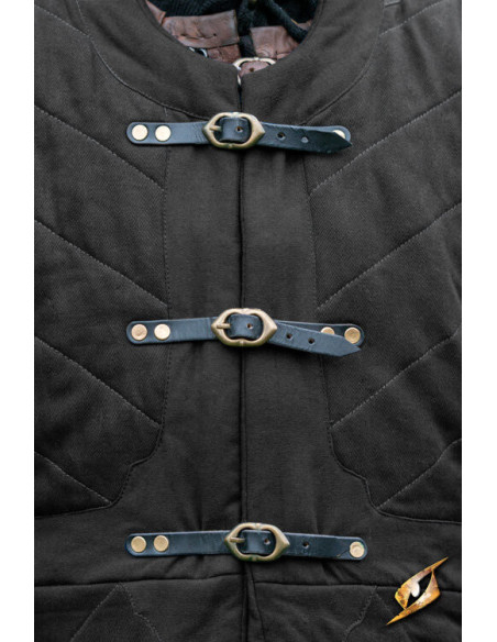 Modello gambeson medievale Dastan, nero