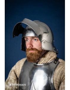 Elmo celata tedesco del XV secolo, acciaio lucido (1,6 mm.) 2