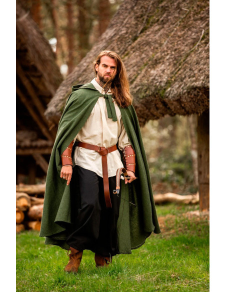 Mantella medievale in cotone verde,...