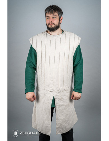 Gambeson medievale senza maniche, colore naturale