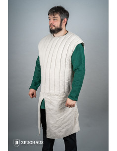 Gambeson medievale senza maniche, colore naturale 2