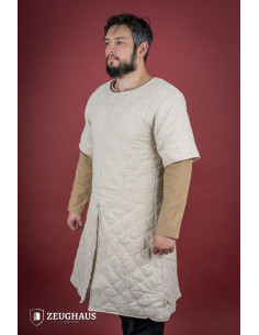 Gambeson medievale a maniche corte, colore naturale 2