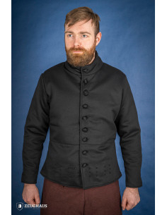 Farsetto medievale in cotone modello Arming, nero