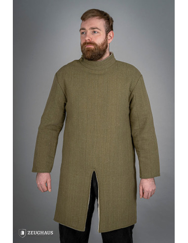 Gambeson medievale in cotone da fanteria, verde