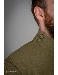 Gambeson medievale in cotone da fanteria, verde 2