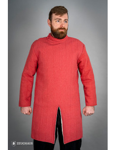 Gambeson medievale in cotone da fanteria, colore rosso