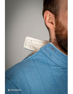 Gambeson medievale in cotone da fanteria, blu 2