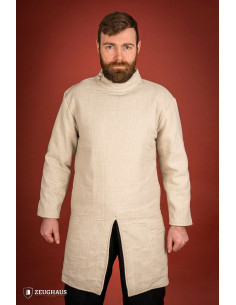 Gambeson medievale in cotone da fanteria, colore naturale