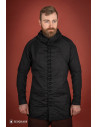 Gambeson medievale del XIV secolo in cotone, nero