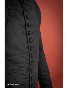 Gambeson medievale del XIV secolo in cotone, nero 2