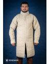 Gambeson medievale del XIII secolo in cotone, colore naturale