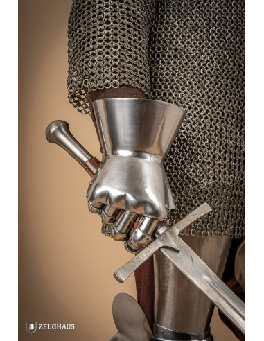 Guanti medievali in acciaio lucido modello Clessidra (1,6 mm.)